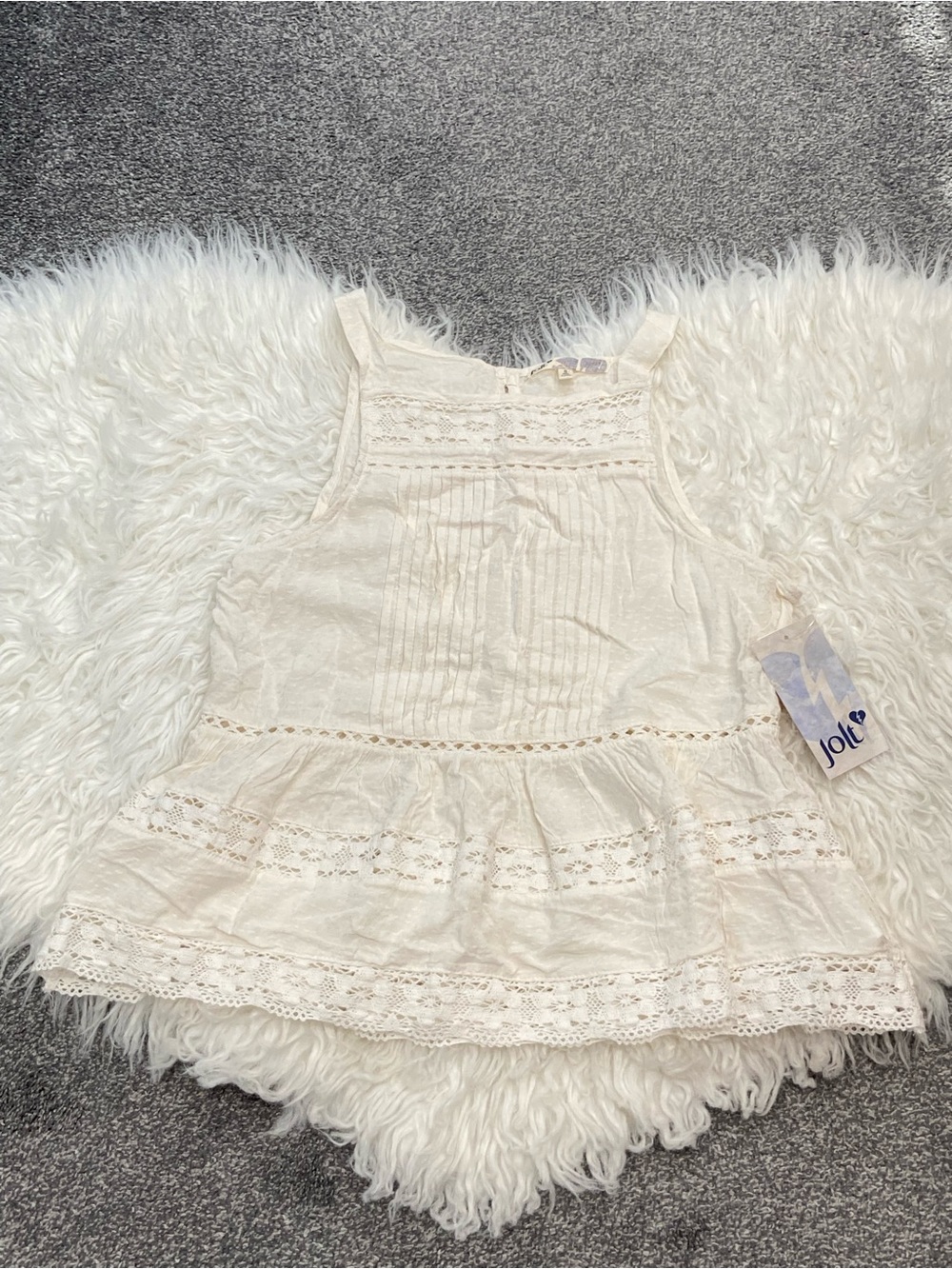 Jolt Cream Lace Trimmed Tank